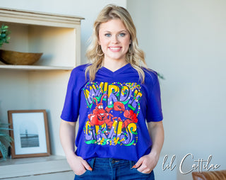 Mardi Gras Crawfish V-Neck Tee