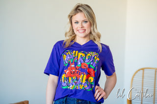 Mardi Gras Crawfish V-Neck Tee