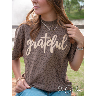 Grateful - Animal Print Thanksgiving Tee