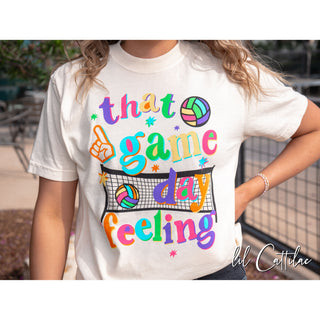 That Game Day Feeling Bright - Volleyball Tee
