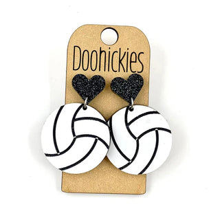 Volleyball with Heart Earrings