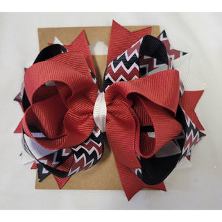 Maroon and White Bows