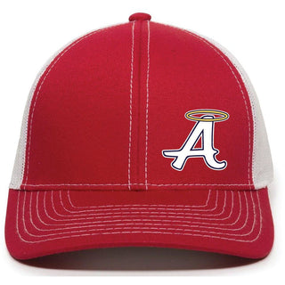 Red with White Mesh Back Cap - Abilene Baseball