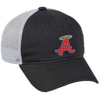 Charcoal with White Mesh Back Unstructured Cap - Abilene Baseball