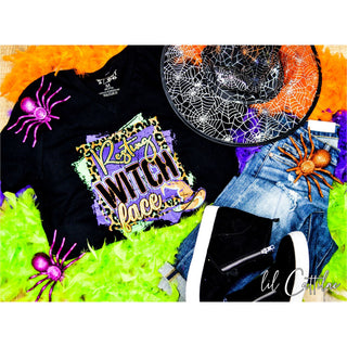 Resting Witch Face Halloween V-Neck Tee