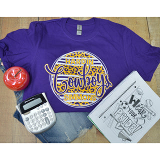 Hardin Simmons University Cowboys - Animal Print Stripe Circle T-Shirt