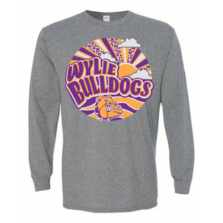 Wylie Bulldogs - Sunray Circle Long Sleeve T-Shirt